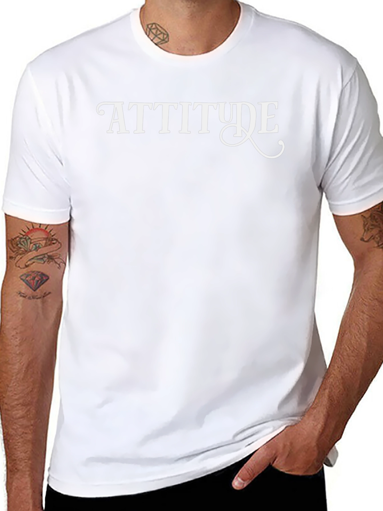 Attitude Graphic Print Black T-Shirt