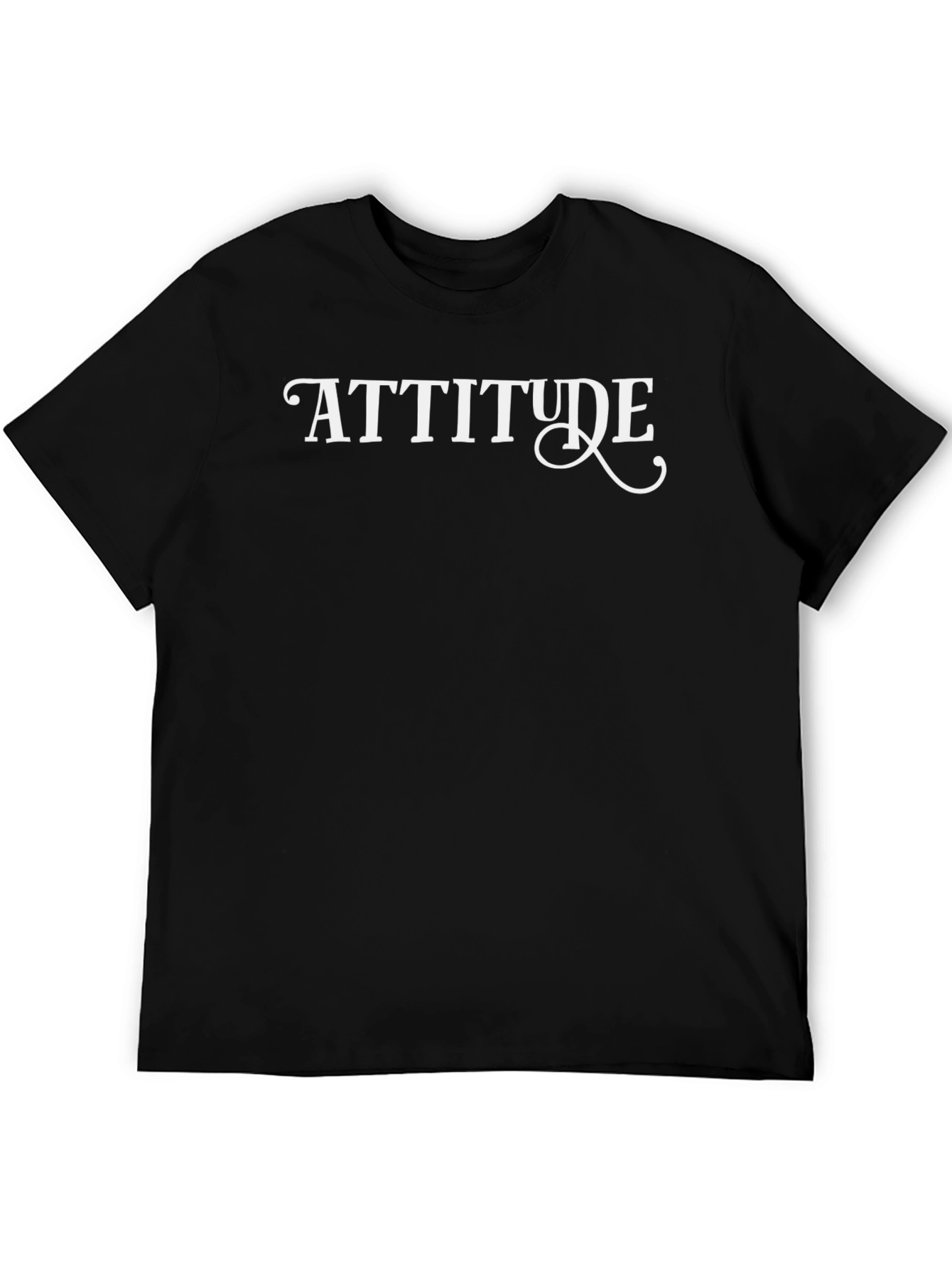 Attitude Graphic Print Black T-Shirt