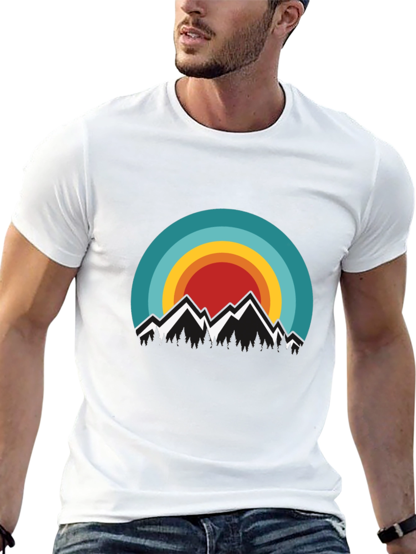 Retro Mountainscape Graphic Tee