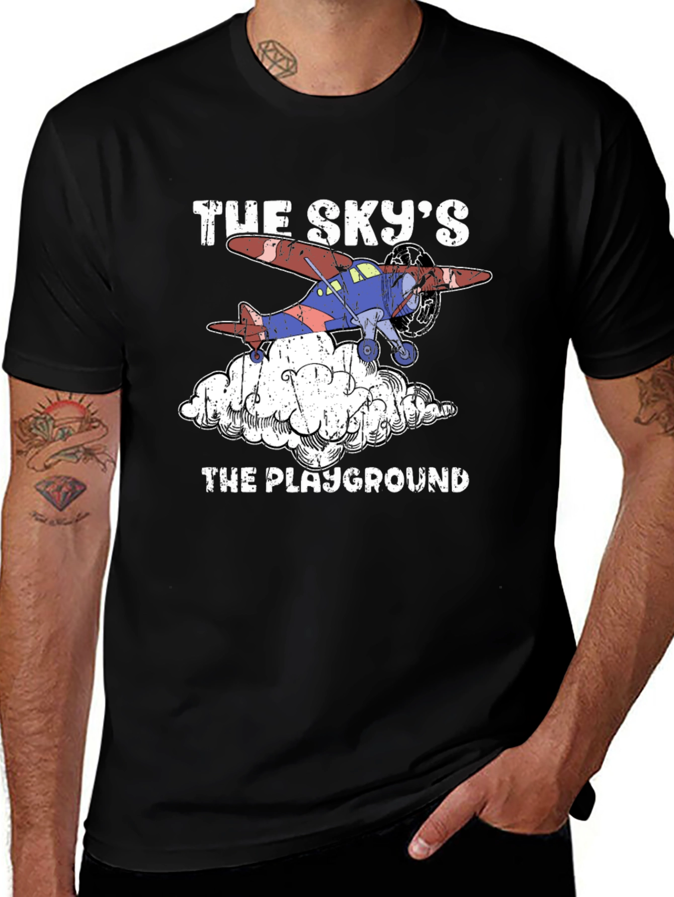 The Skys The Playground Black Graphic T-Shirt