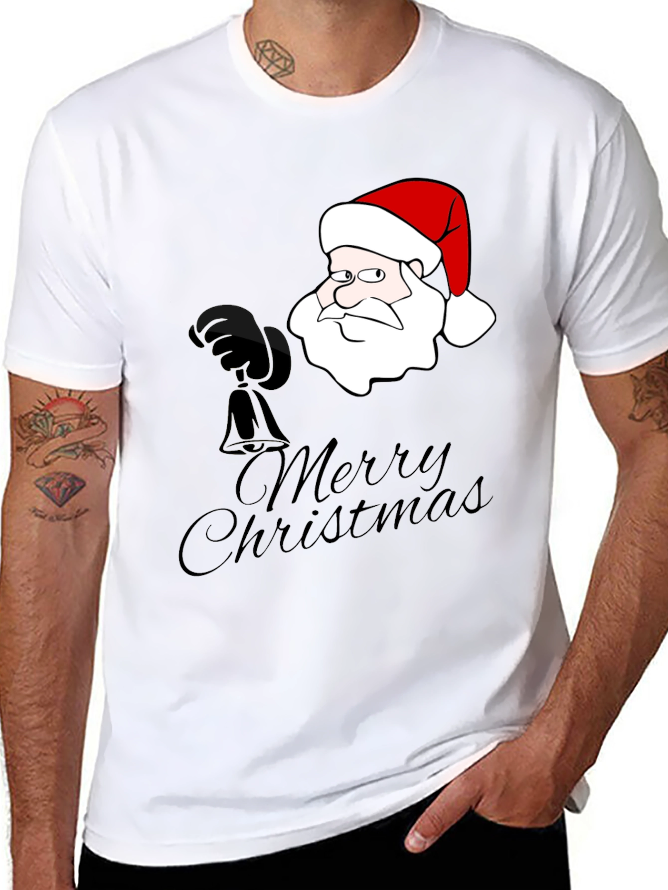 Funny Santa Merry Christmas Graphic T-Shirt