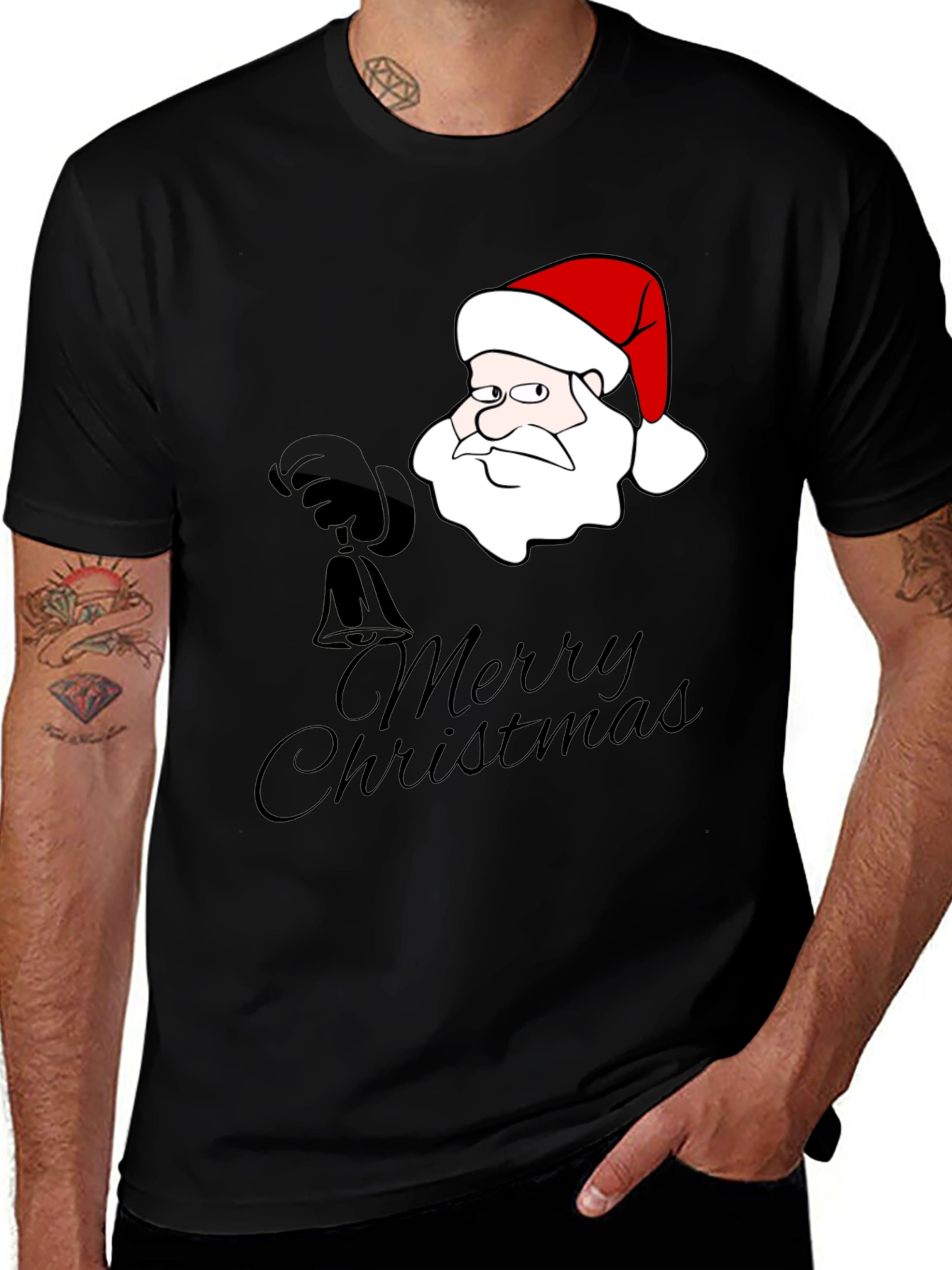 Funny Santa Merry Christmas Graphic T-Shirt