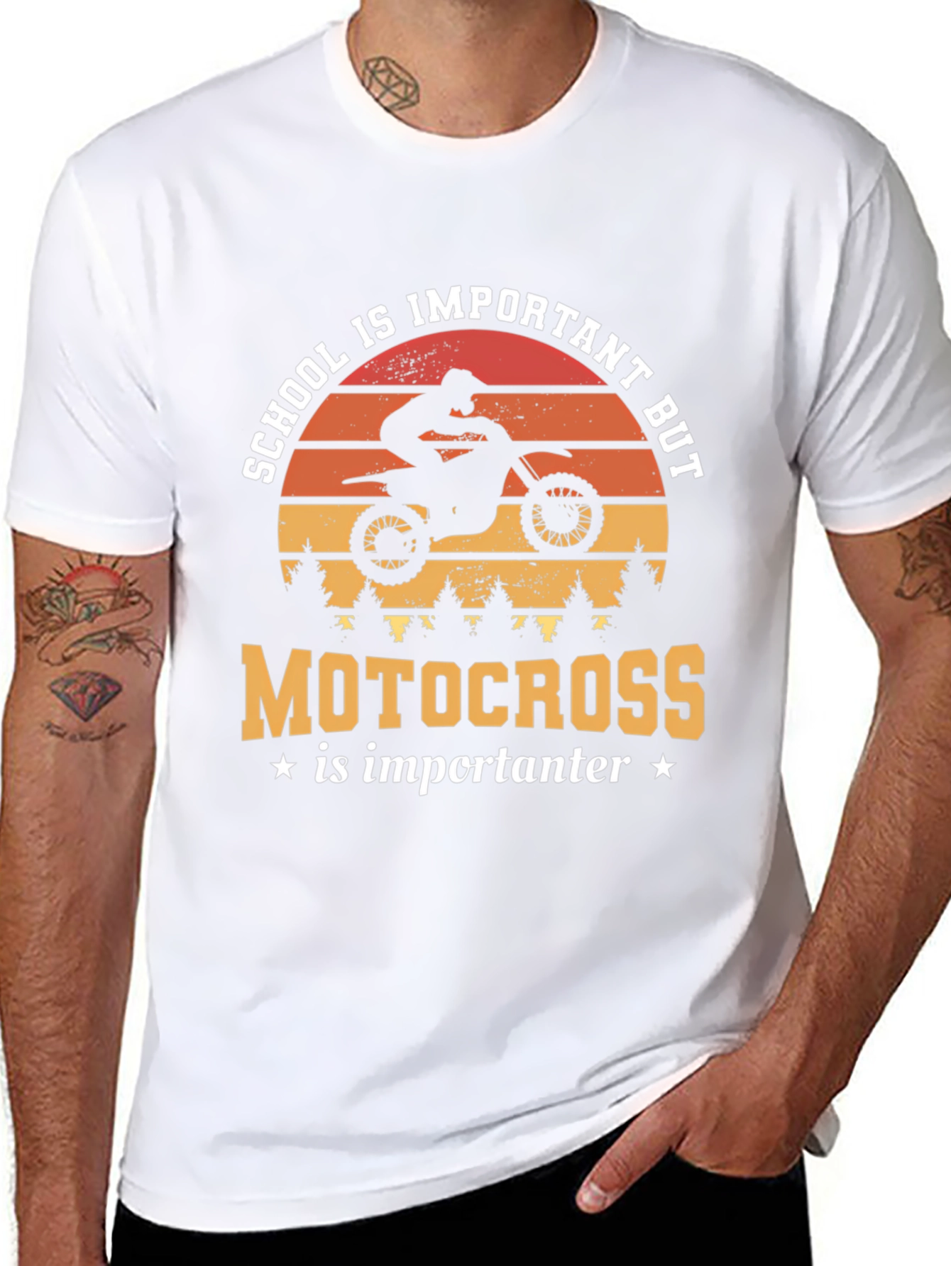 Motocross Graphic T-Shirt - School is Important But...