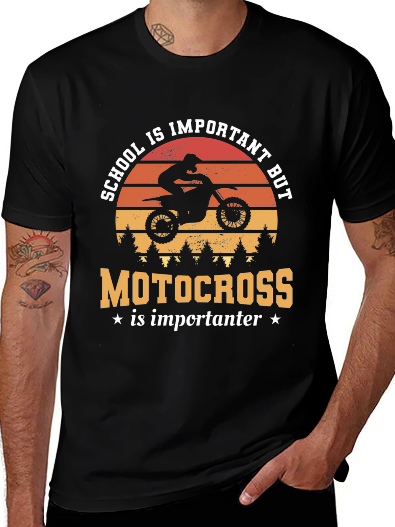 Motocross Graphic T-Shirt - School is Important But...