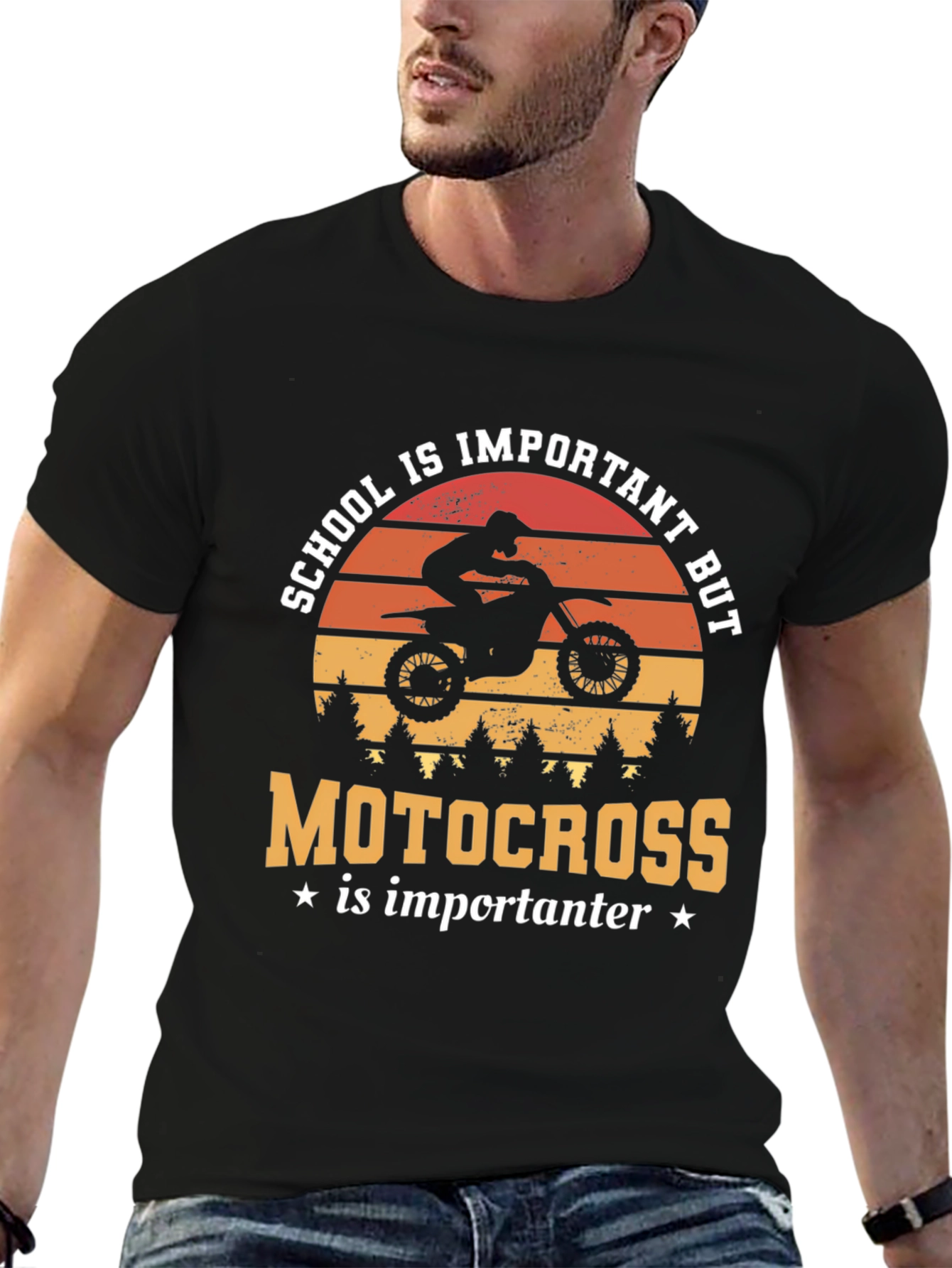 Motocross Graphic T-Shirt - School is Important But...