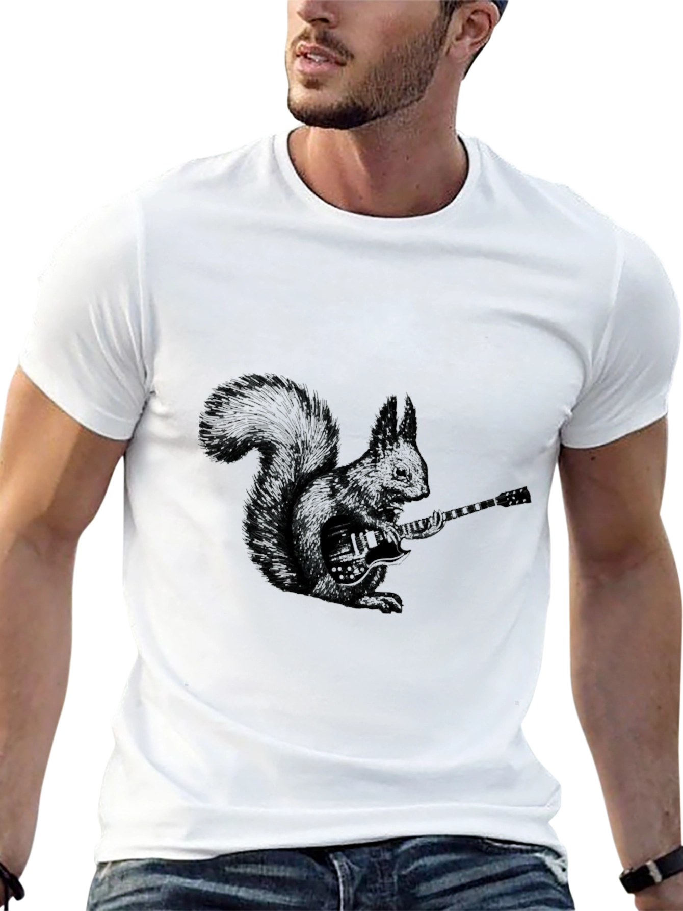 Squirrel Guitarist Graphic Tee