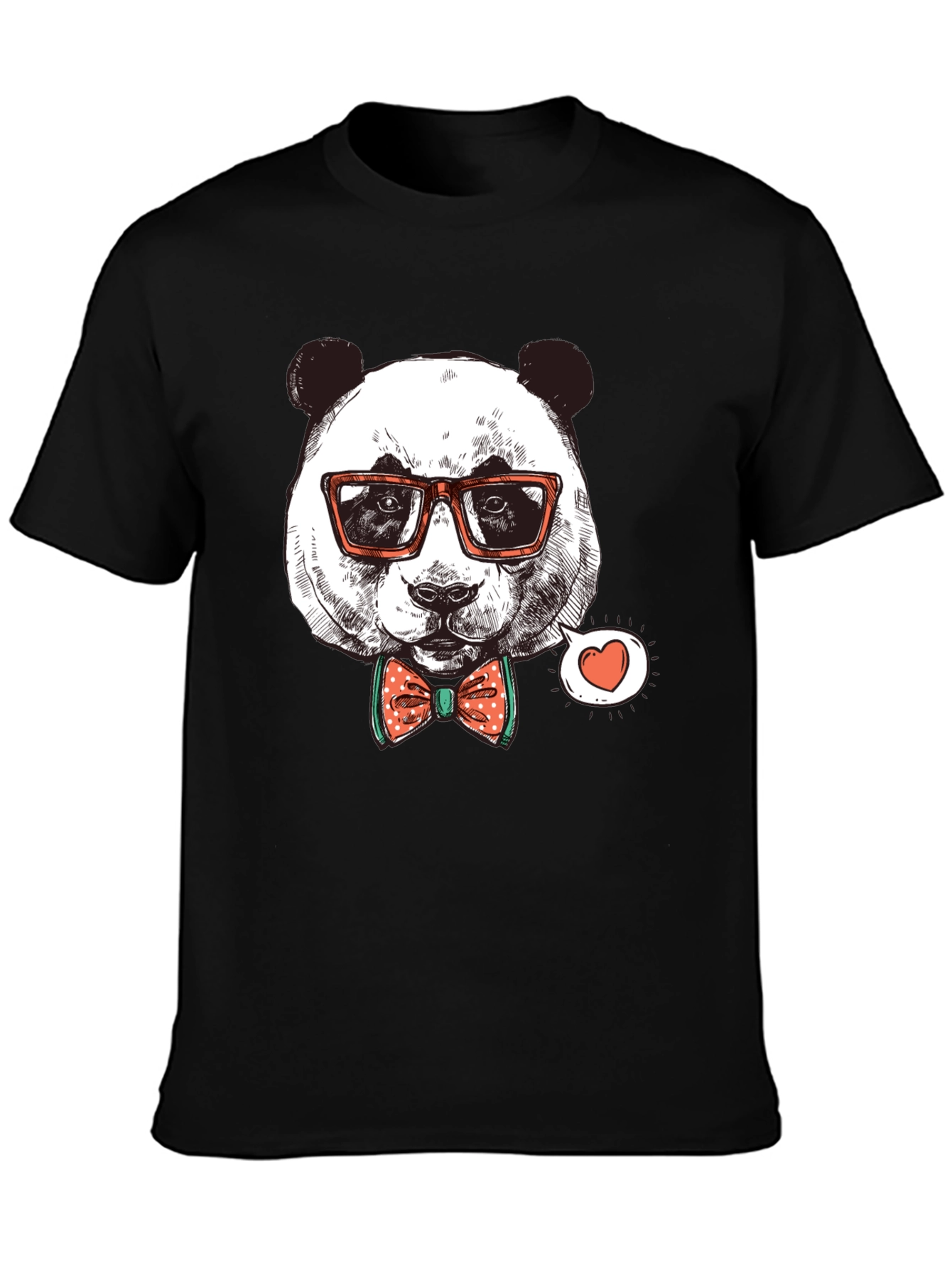 Panda with Glasses Graphic Tee - Stylish Black Shirt