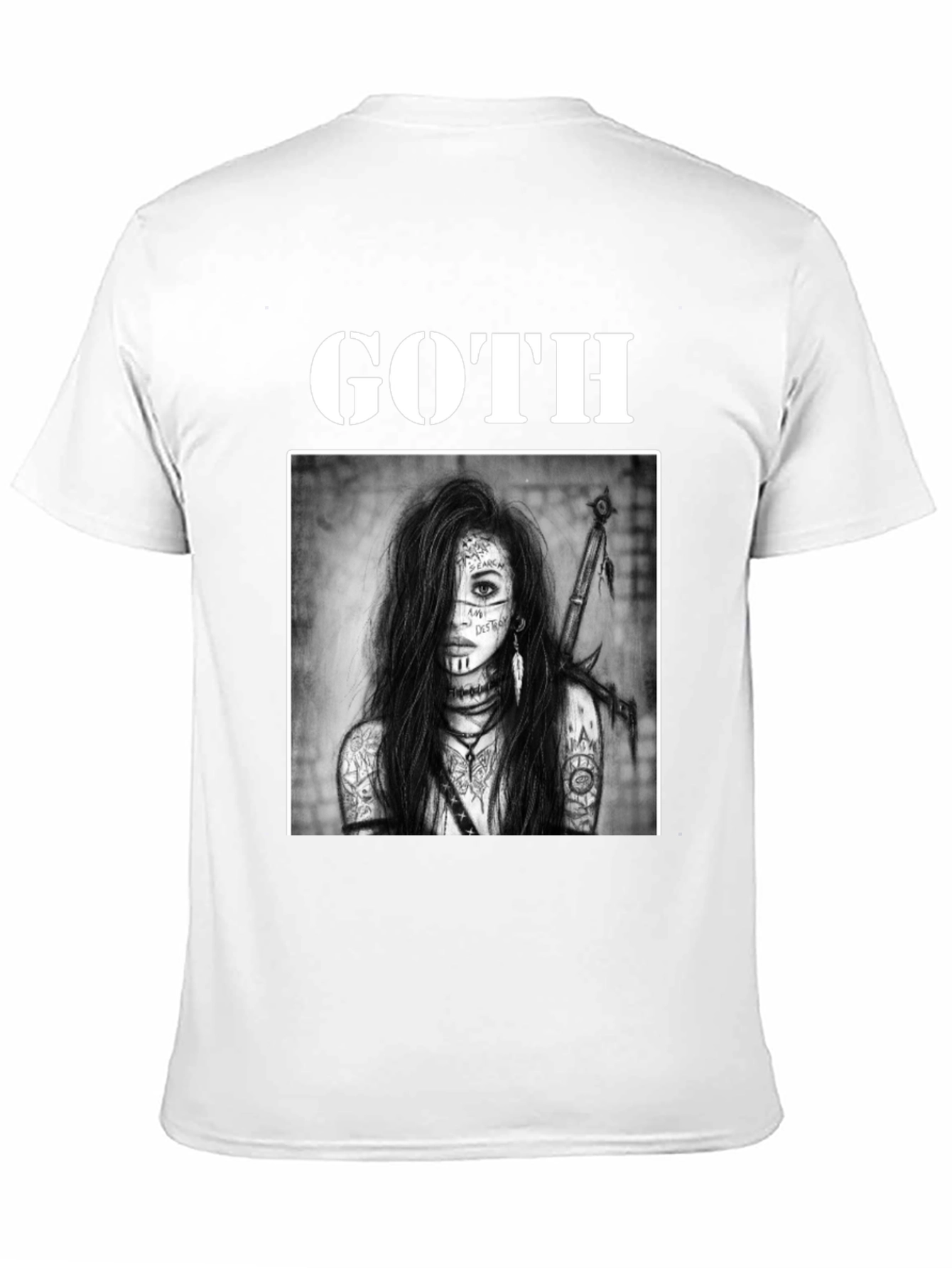 Goth Warrior Woman Black T-Shirt