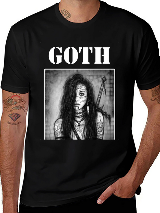 Goth Warrior Woman Black T-Shirt