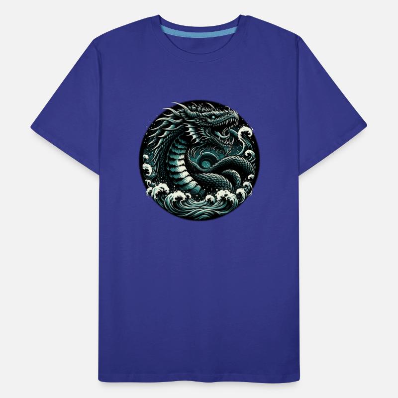 Leviathan's Oceanic Fury Round Circle Design