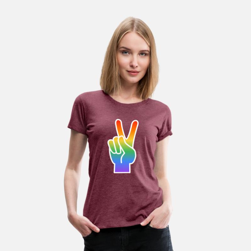 lgbt peace sign rainbow colored