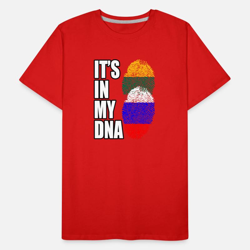 Lithuanian And Russian Mix Heritage DNA Flag