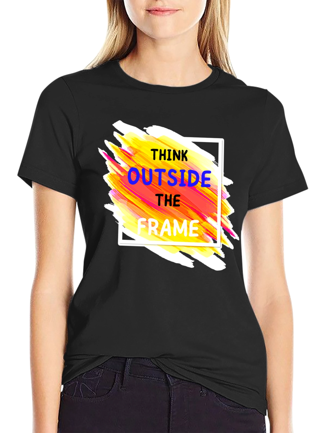 Think Outside the Frame Graphic Tee - Black