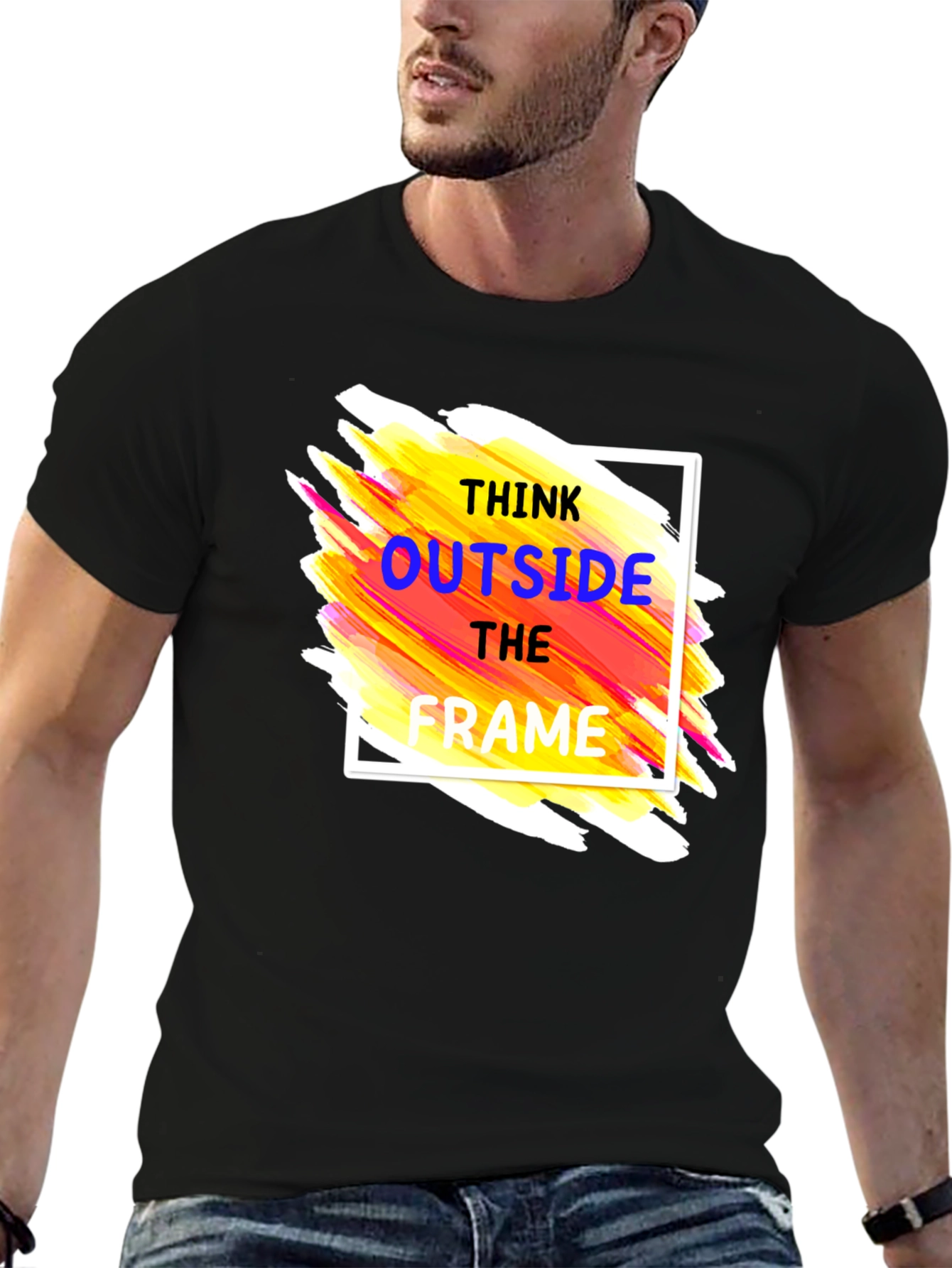 Think Outside the Frame Graphic Tee - Black