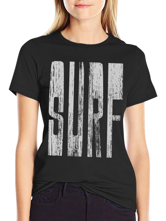 Surf Graphic Print Black T-Shirt