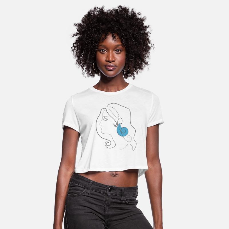 Long haired girl with spiral earring