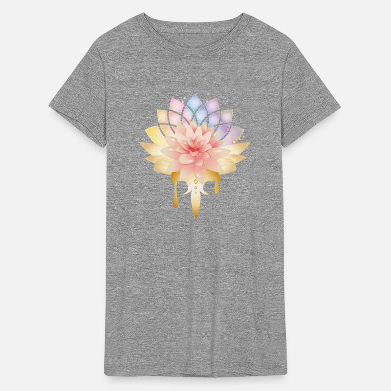 Lotus with golden flowers icon in pastel colors