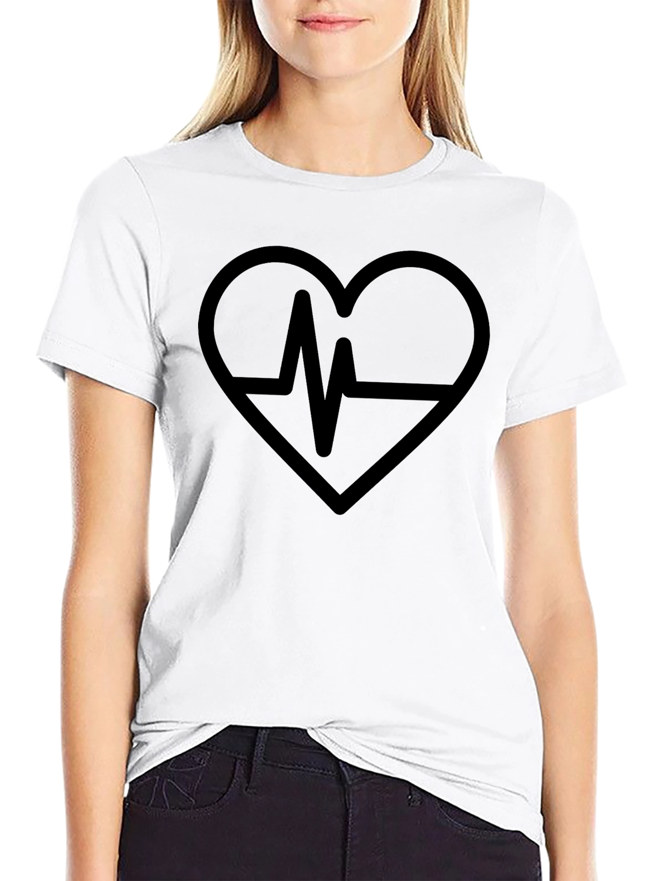Heartbeat Graphic Tee - Stylish Mens Black T-Shirt