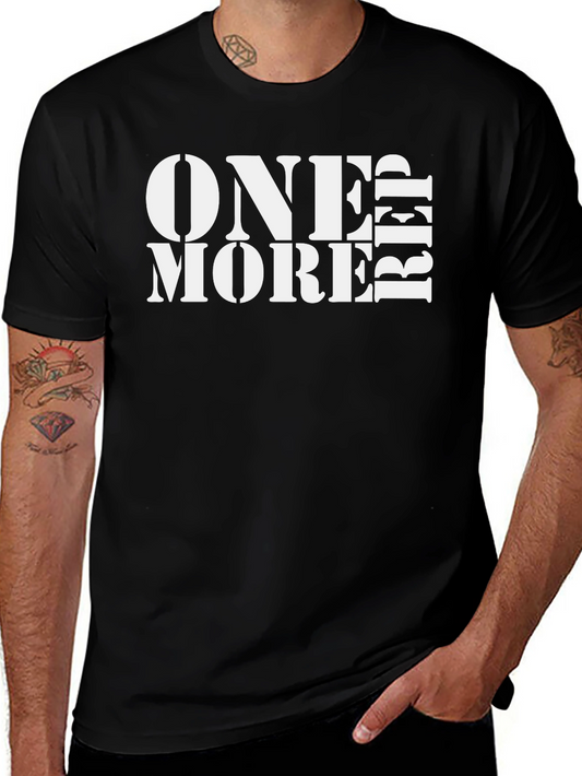 One More Rep Black Graphic T-Shirt - Workout Motivation