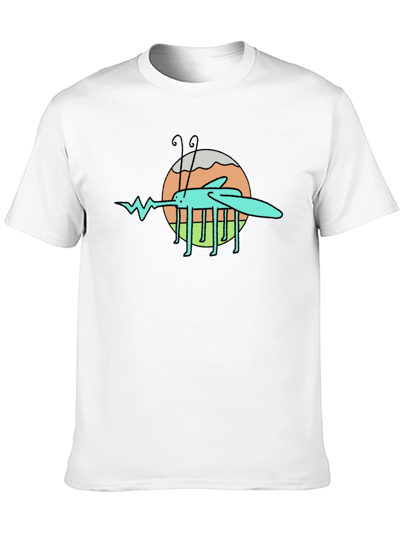 Cartoon Mosquito Graphic Black T-Shirt