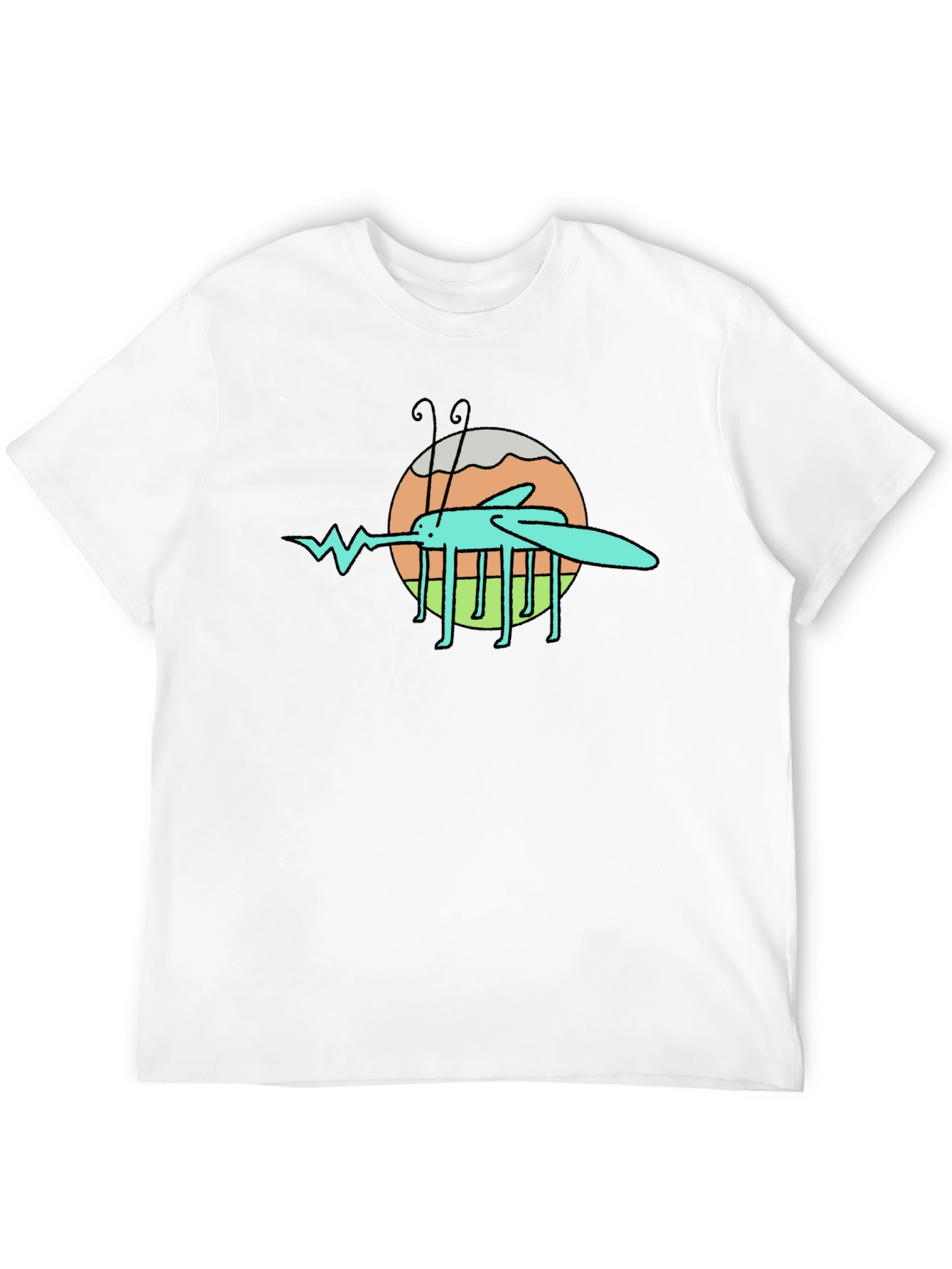 Cartoon Mosquito Graphic Black T-Shirt
