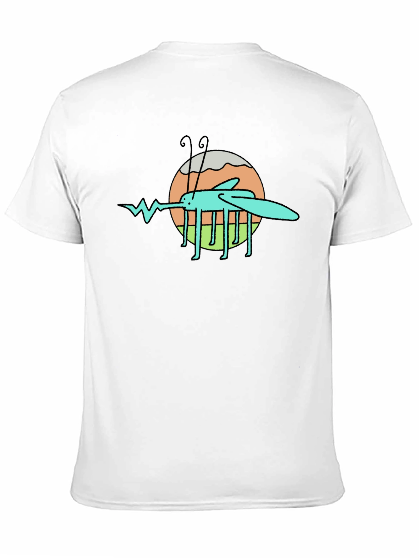 Cartoon Mosquito Graphic Black T-Shirt