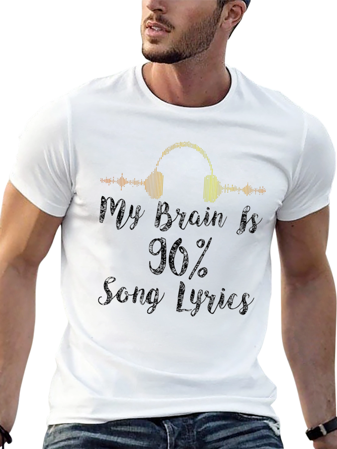 My Brain Is 90% Song Lyrics Graphic Tee
