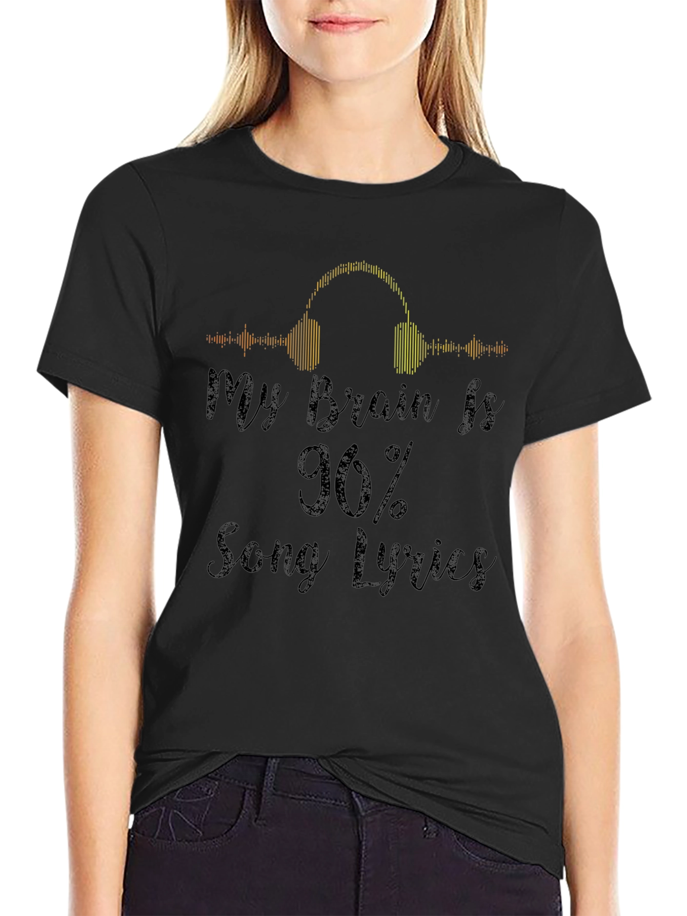 My Brain Is 90% Song Lyrics Graphic Tee
