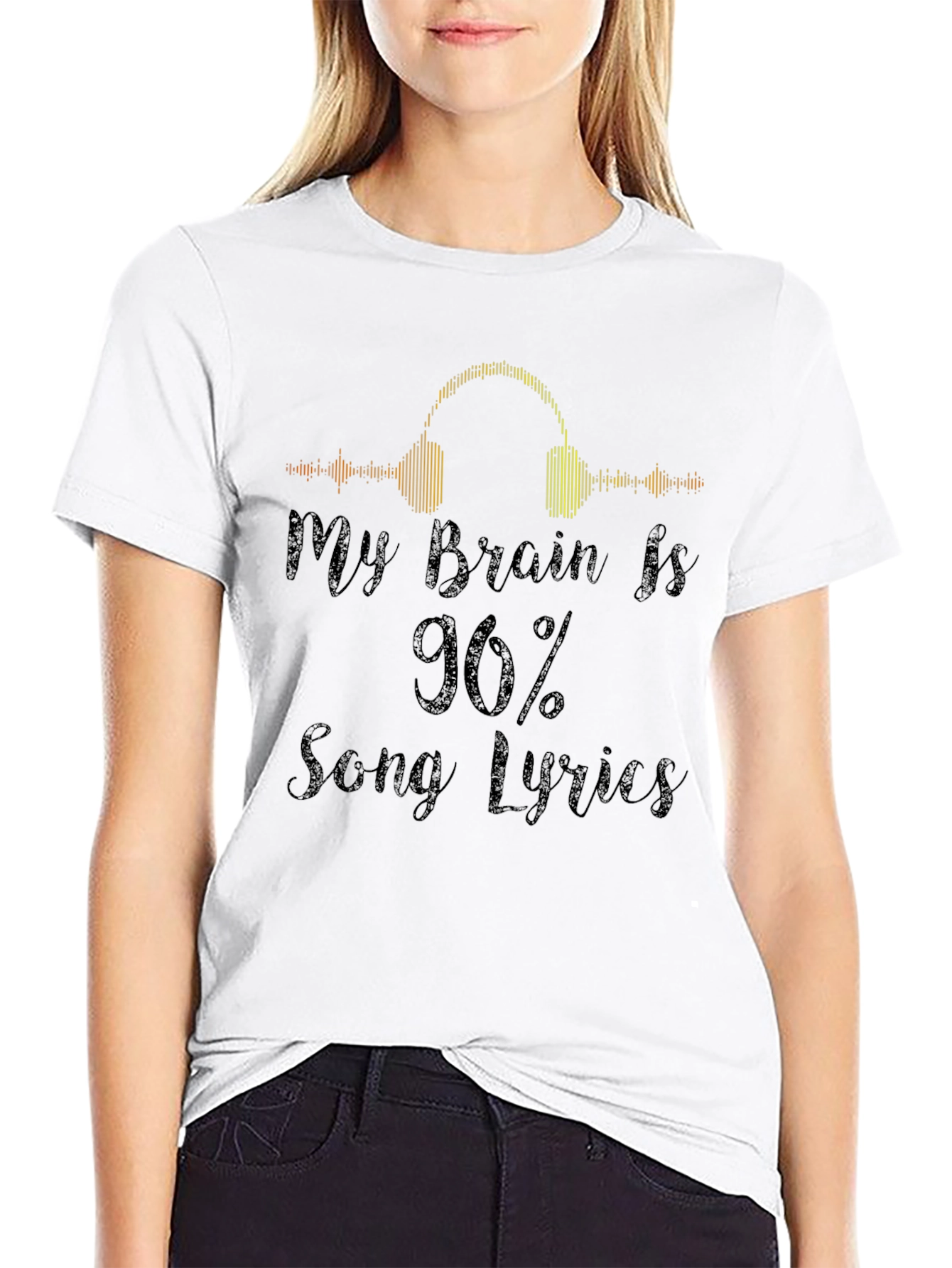My Brain Is 90% Song Lyrics Graphic Tee