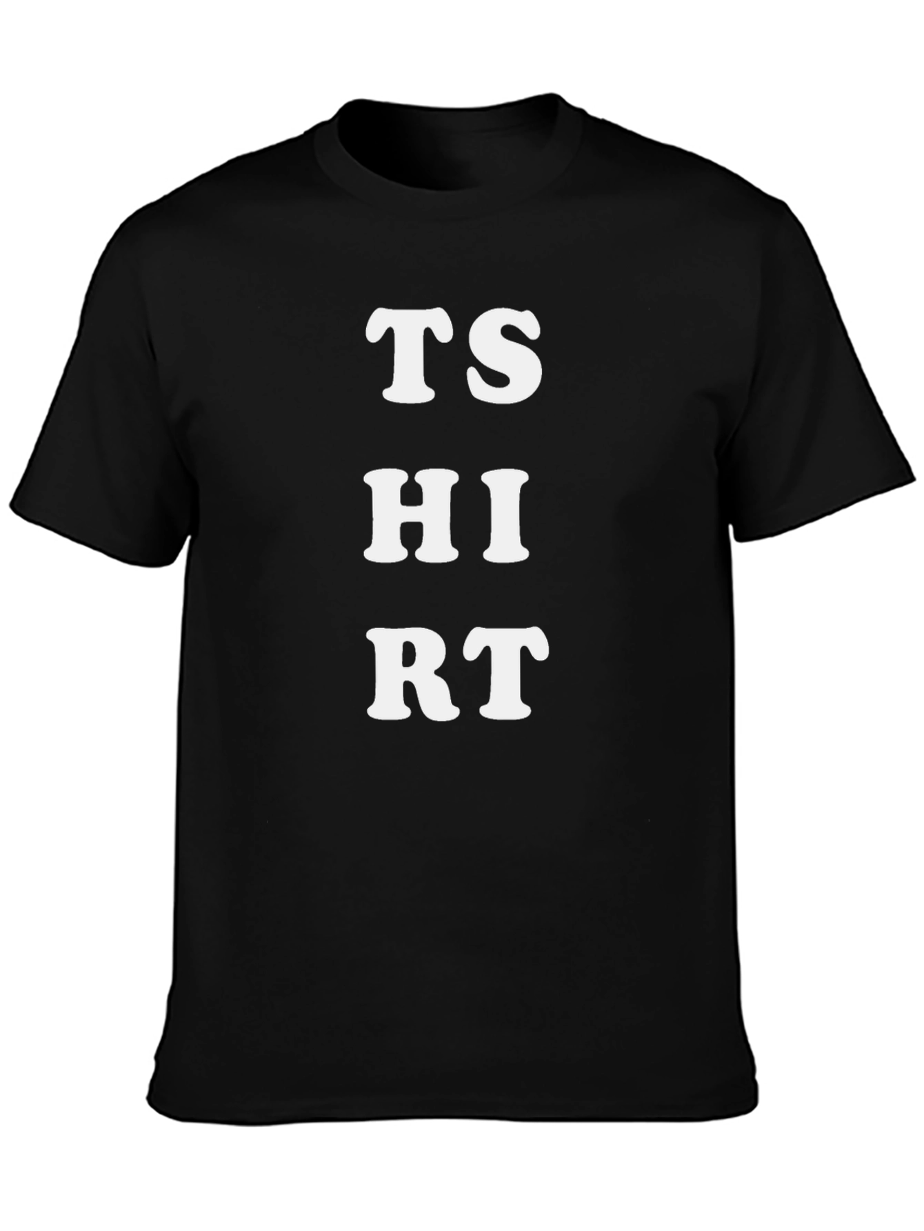 T-SHIRT Black Cotton Tee with Bold White Lettering