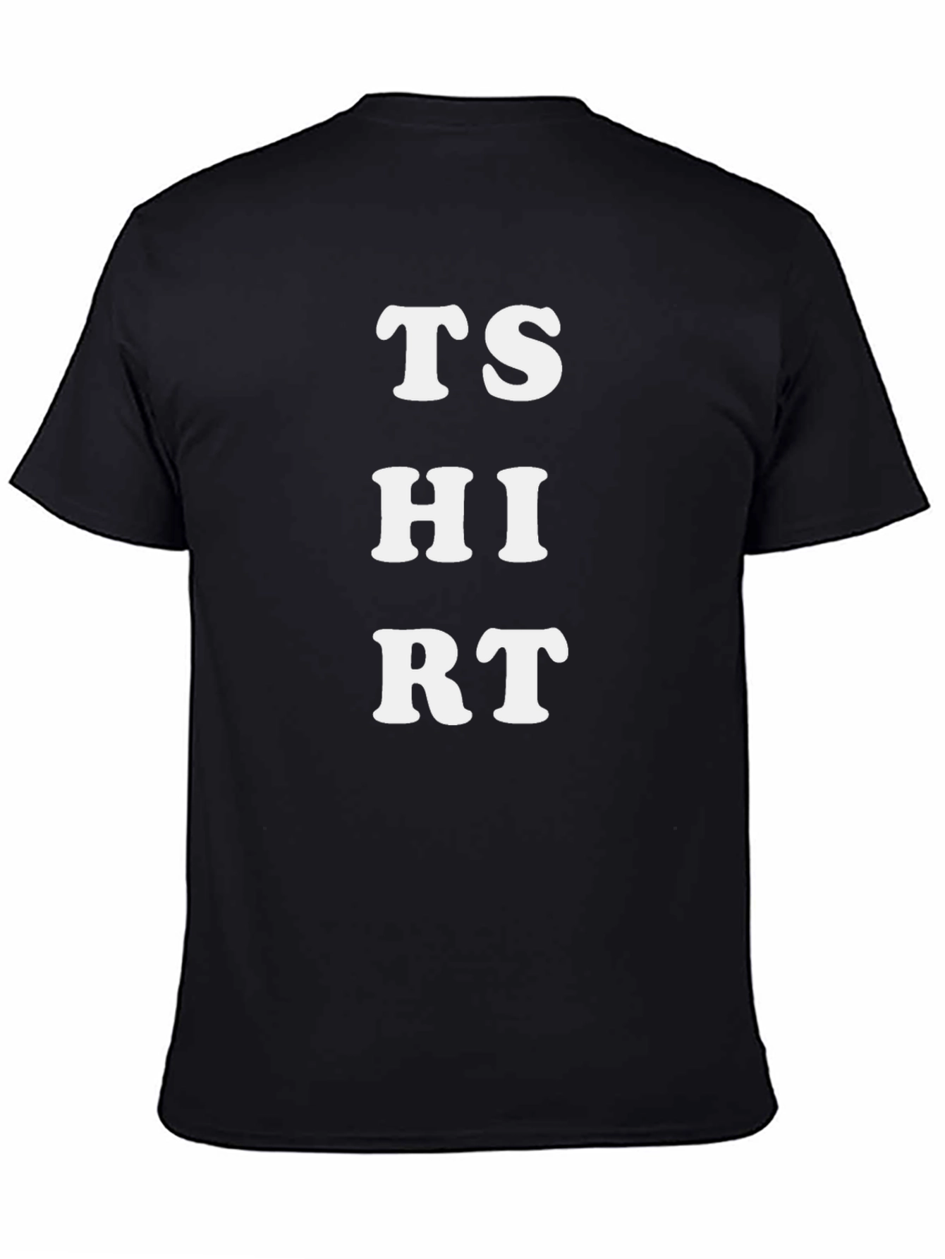 T-SHIRT Black Cotton Tee with Bold White Lettering