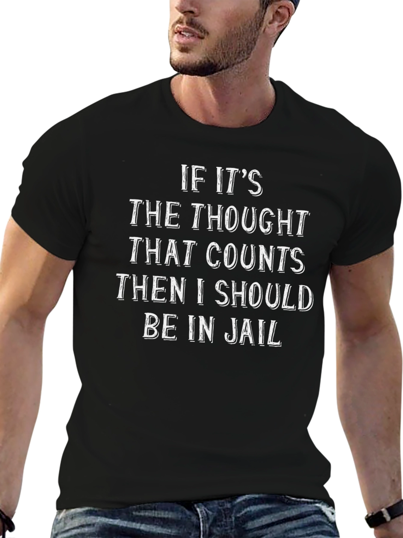 Thought That Counts Graphic Tee - Humor Shirt