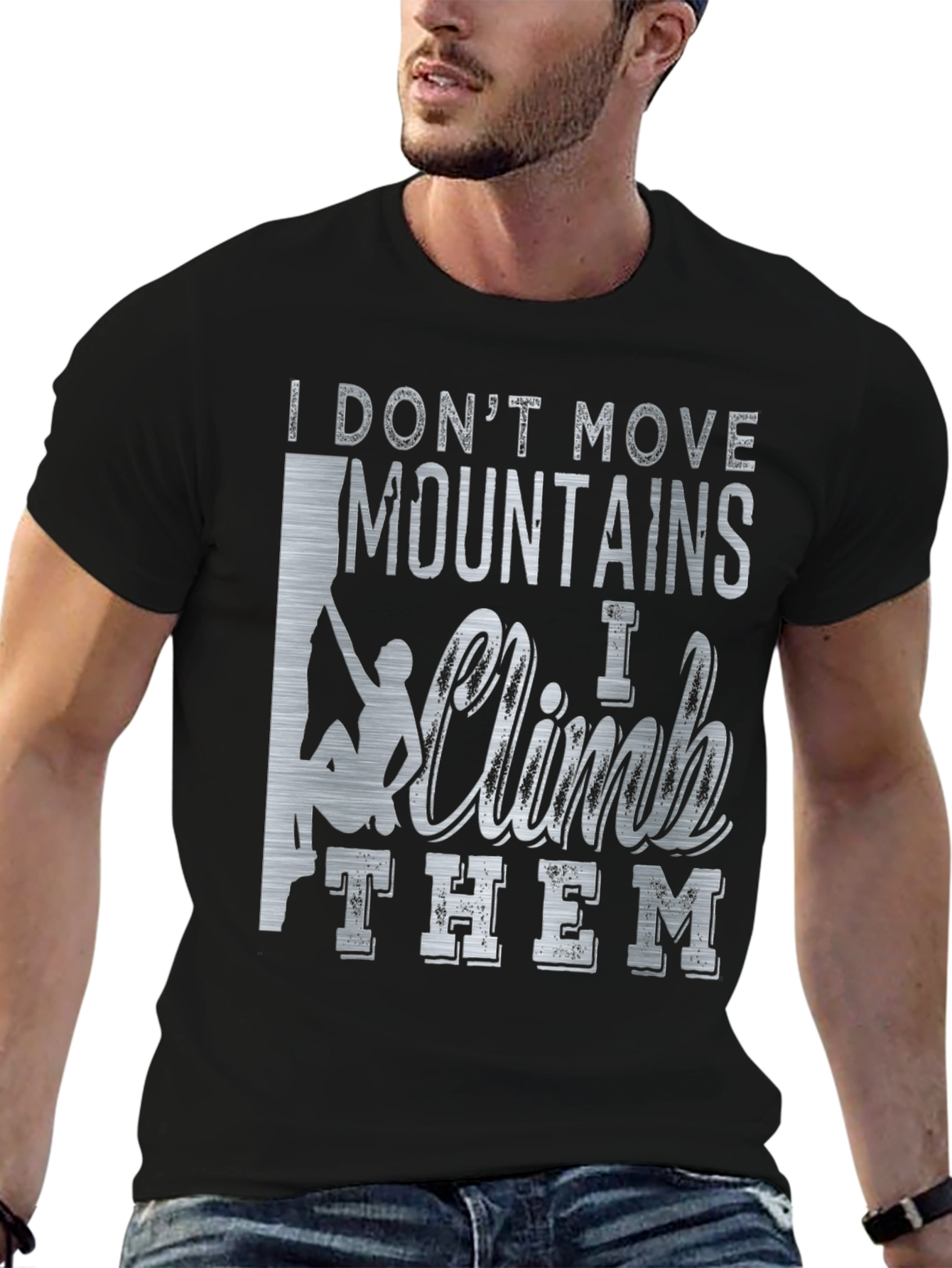 I Climb Mountains Graphic T-Shirt - Black Cotton Tee