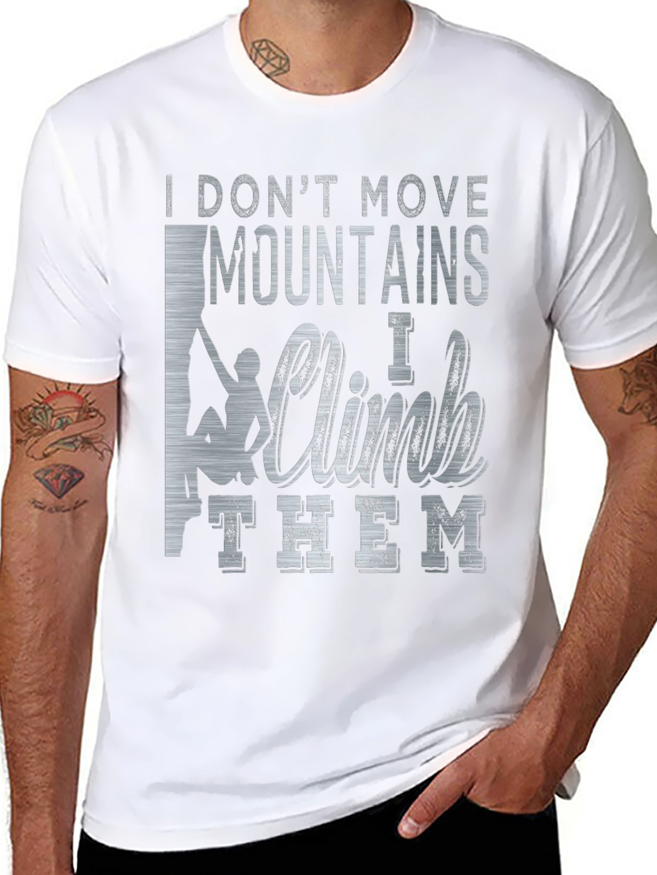 I Climb Mountains Graphic T-Shirt - Black Cotton Tee