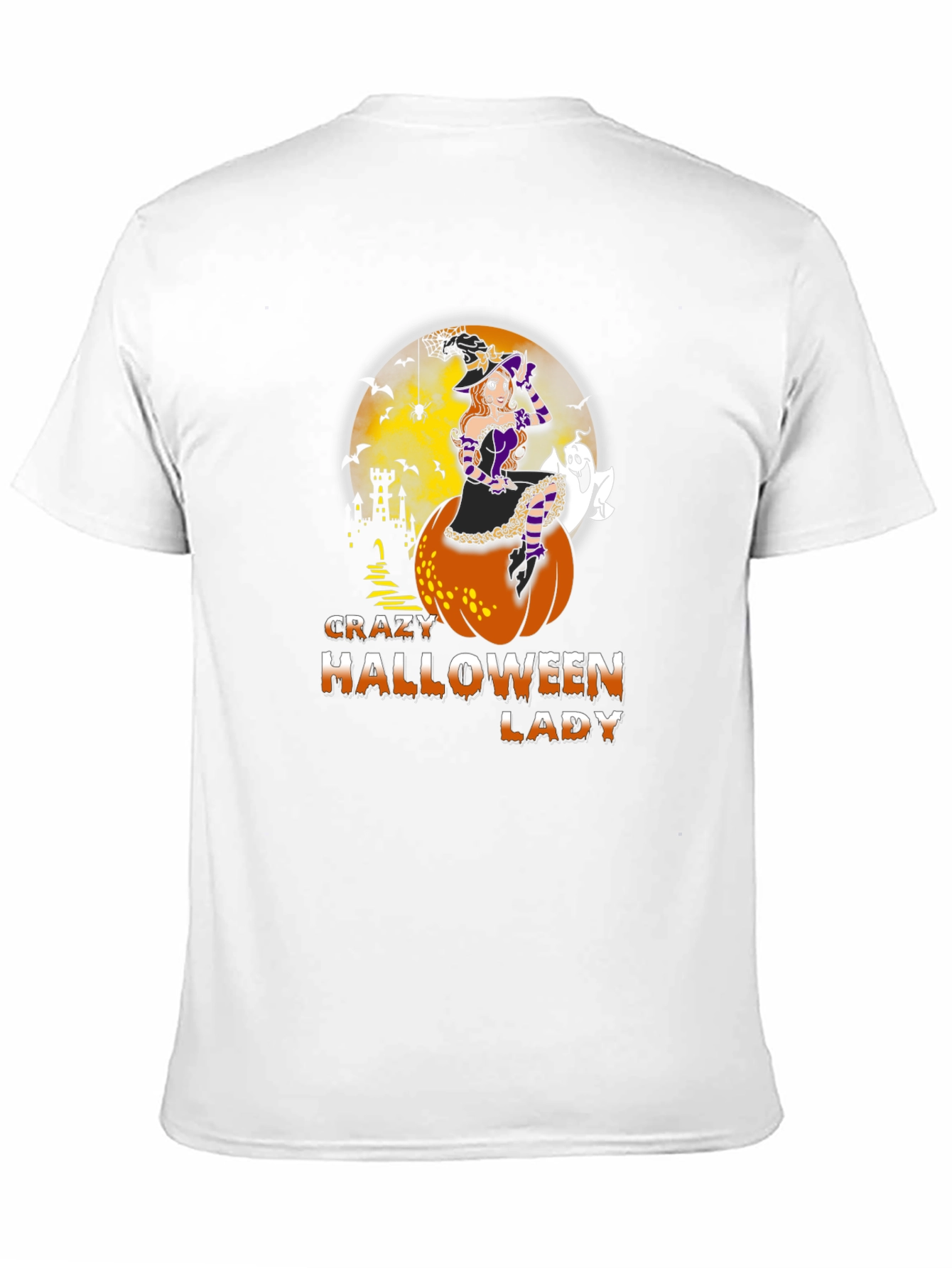 Crazy Halloween Lady Graphic Tee