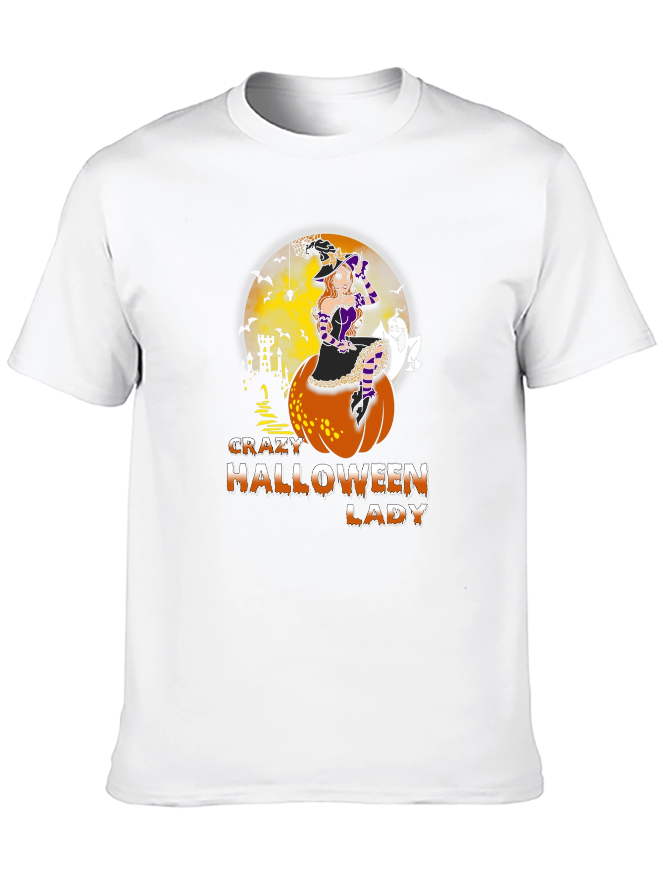 Crazy Halloween Lady Graphic Tee