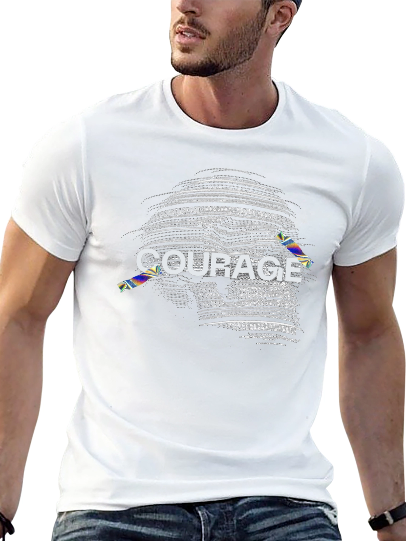 Courage Graphic T-Shirt - Black Cotton Tee