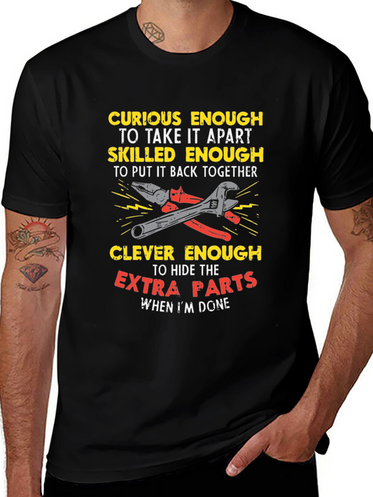 Curious Enough Mechanic T-Shirt - Clever Humor Tee
