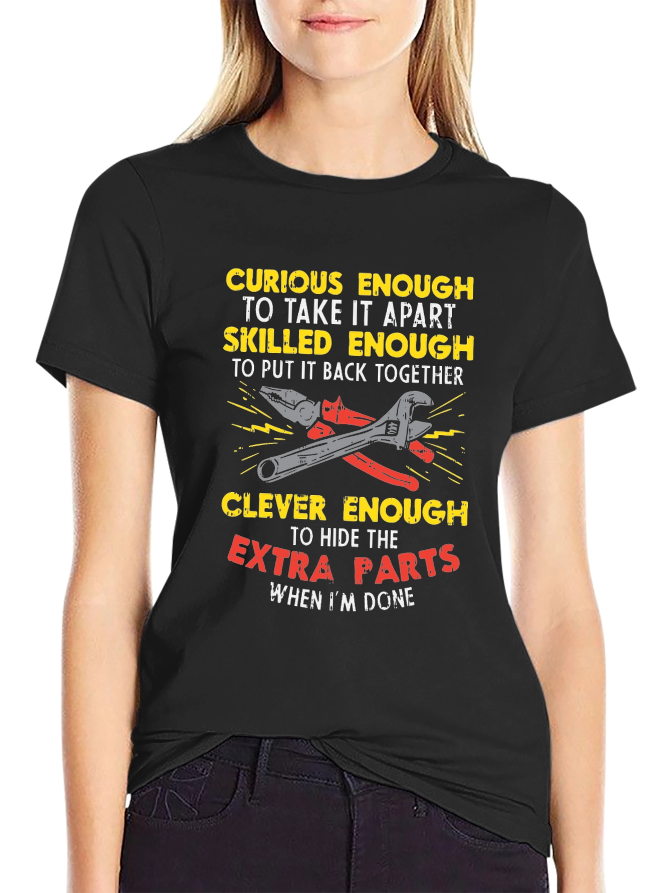 Curious Enough Mechanic T-Shirt - Clever Humor Tee