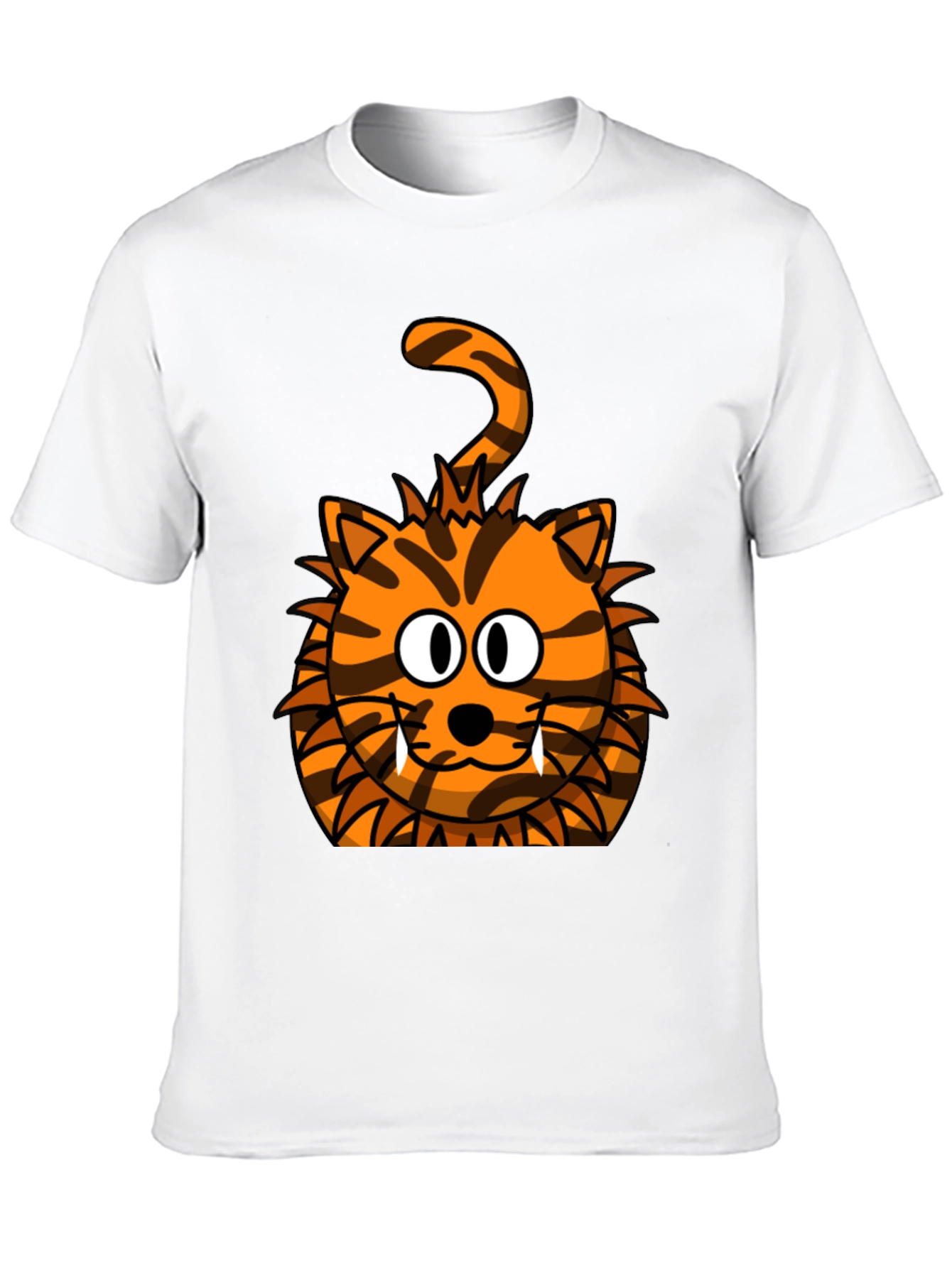 Cartoon Tiger Graphic Black T-Shirt