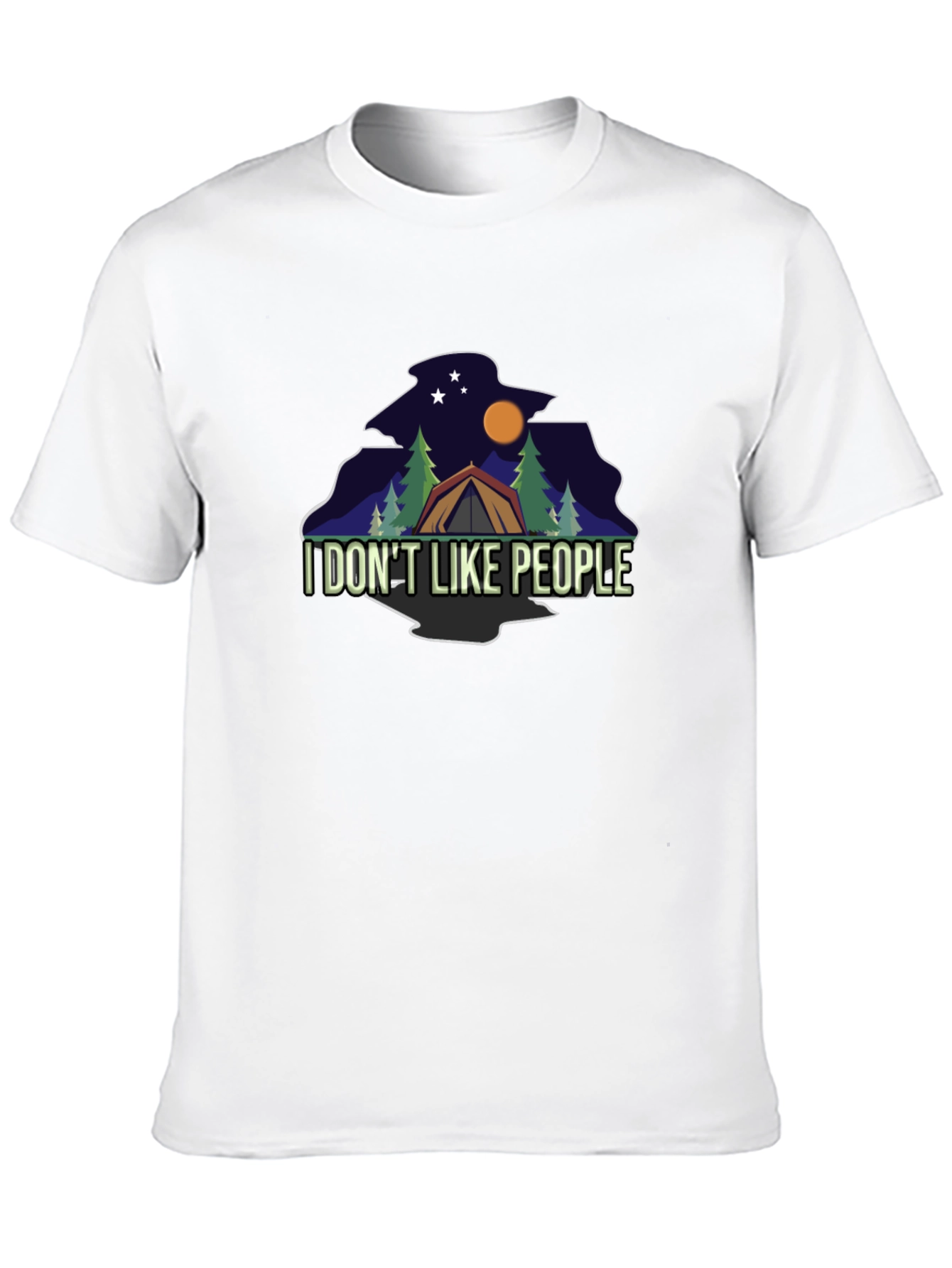 I DONT LIKE PEOPLE Camping Black T-Shirt