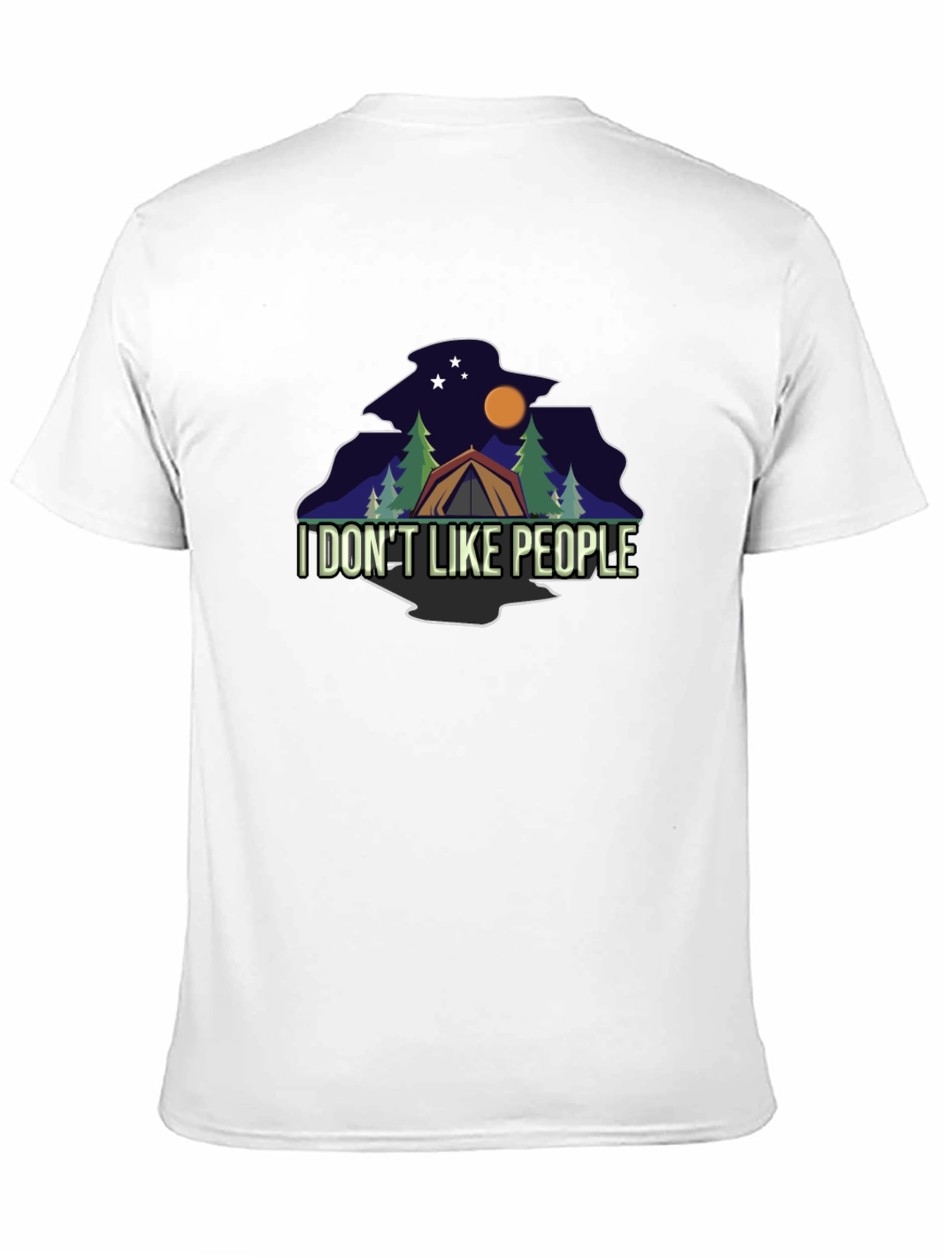 I DONT LIKE PEOPLE Camping Black T-Shirt