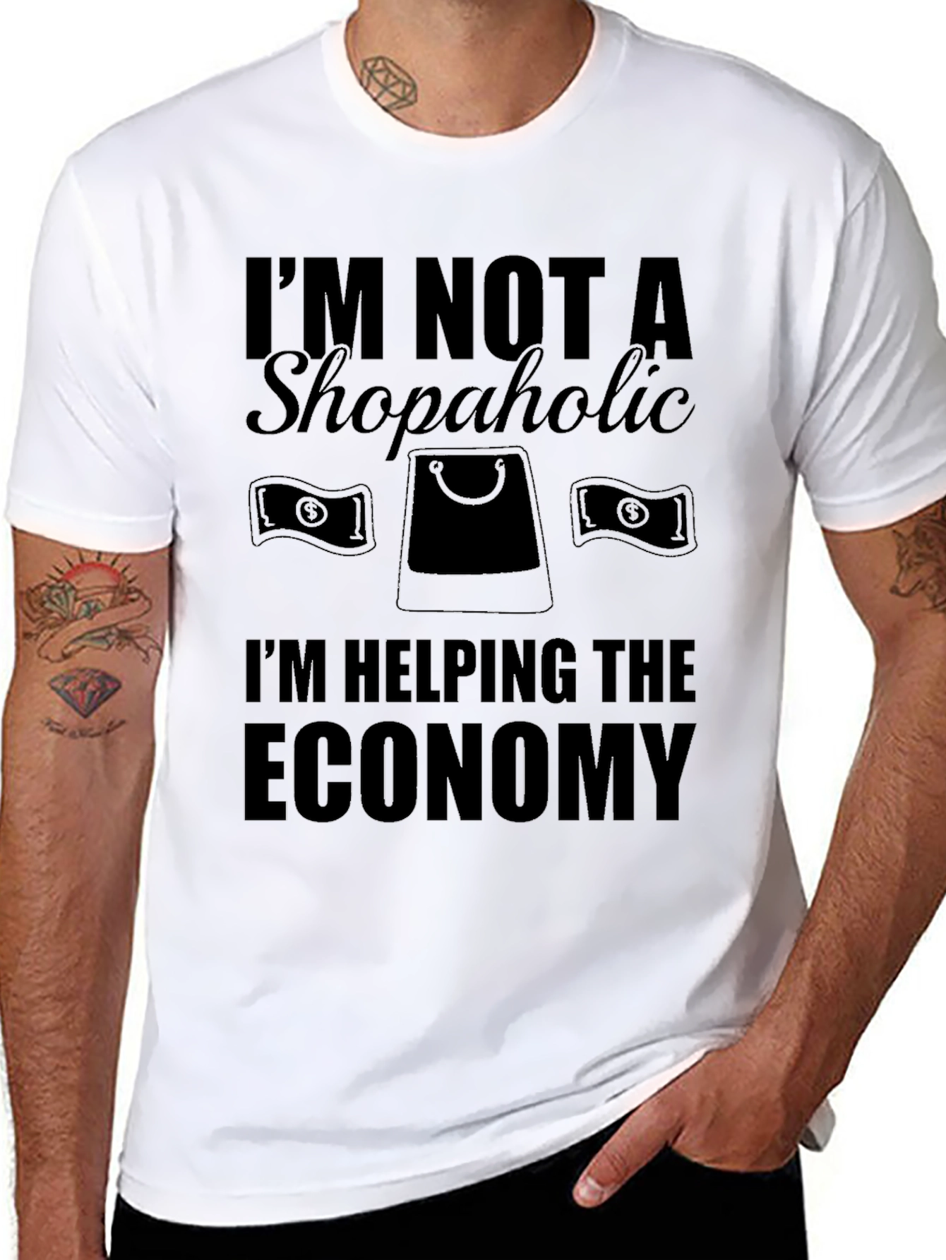 Funny Shopper T-Shirt - Helping The Economy