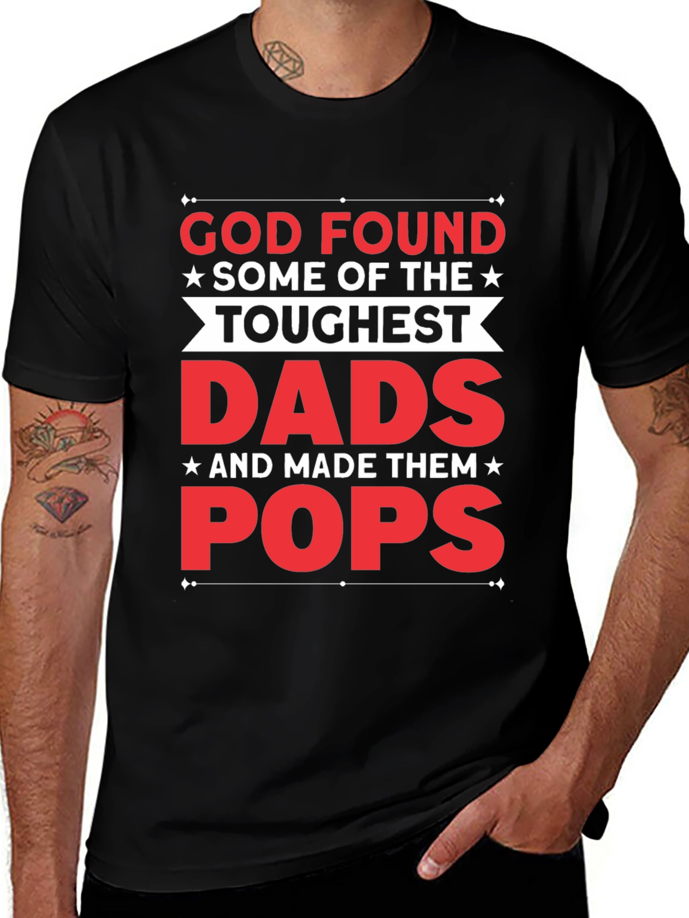 Toughest Dads Pops Graphic T-Shirt