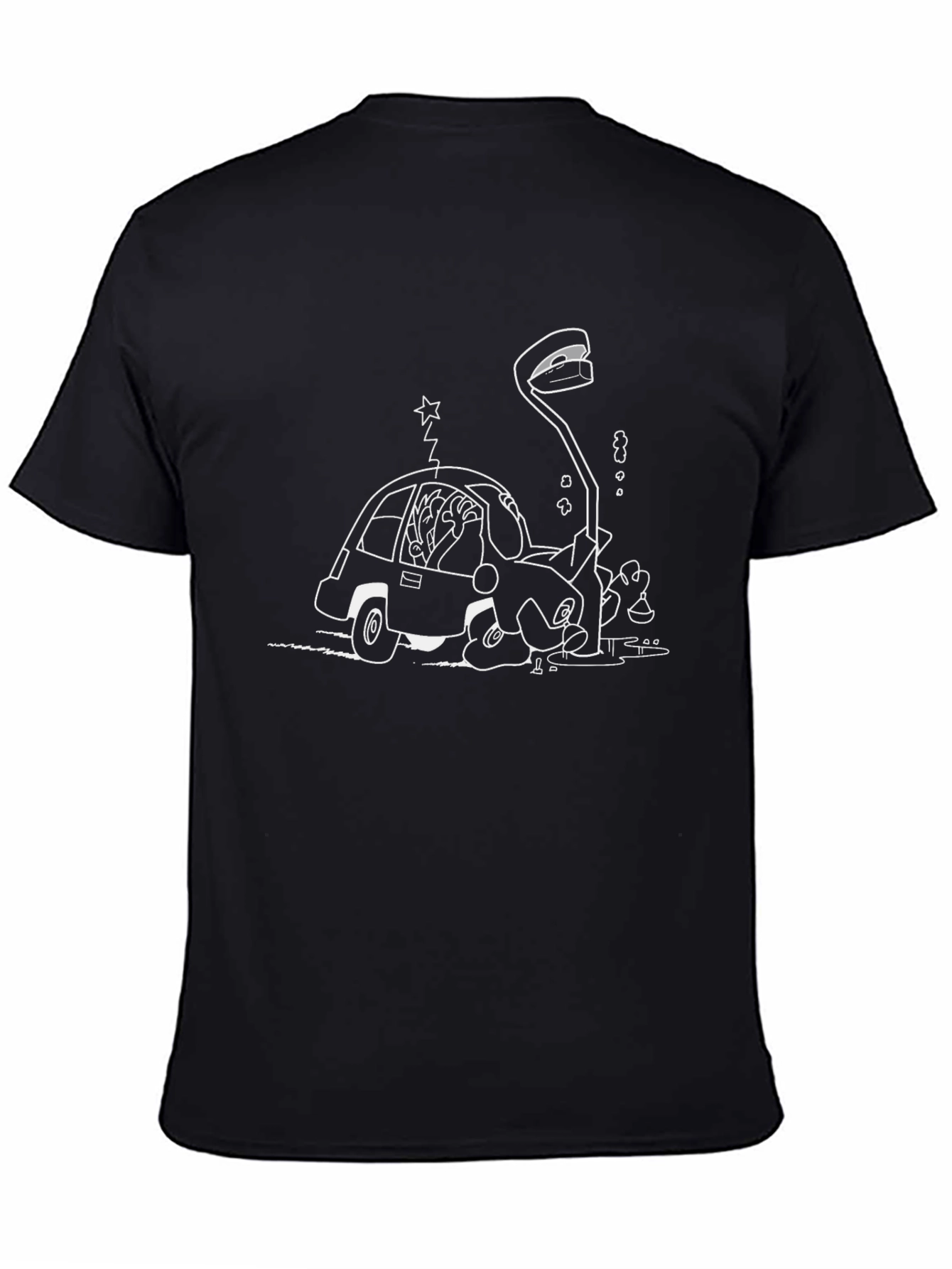 Cartoon Car Black T-Shirt
