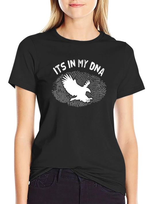 Its In My DNA Eagle Graphic Tee - Black Cotton T-Shirt