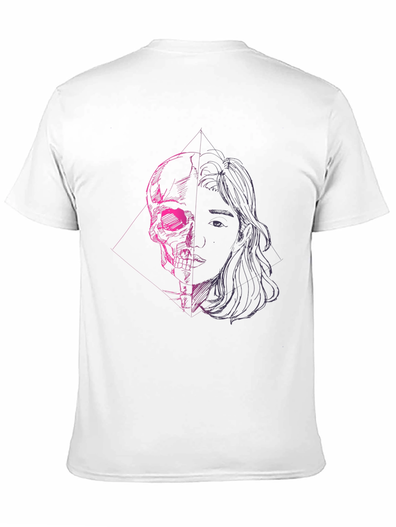 Skull & Portrait Graphic Black T-Shirt