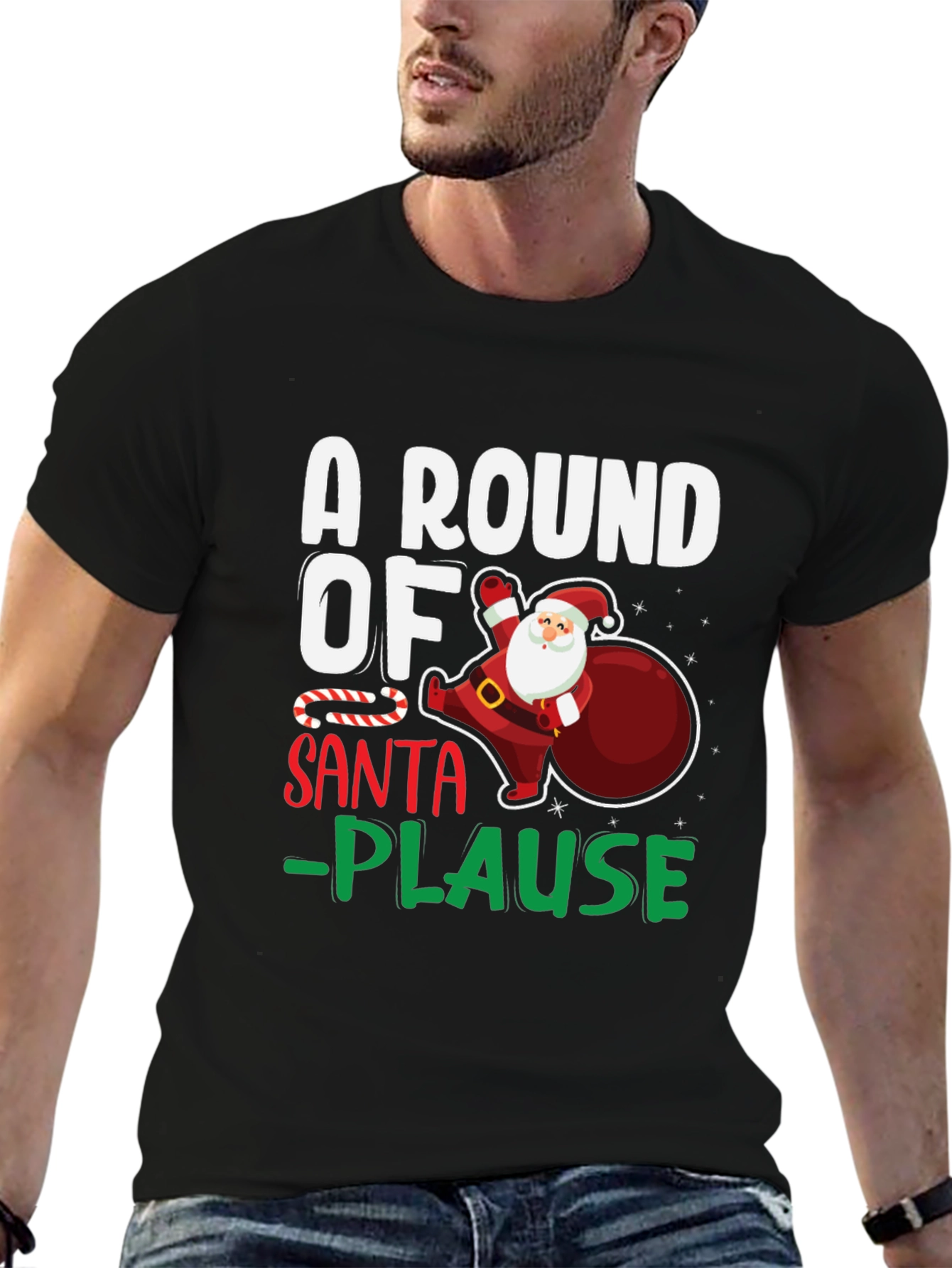A Round of Santa-Plause Christmas T-Shirt