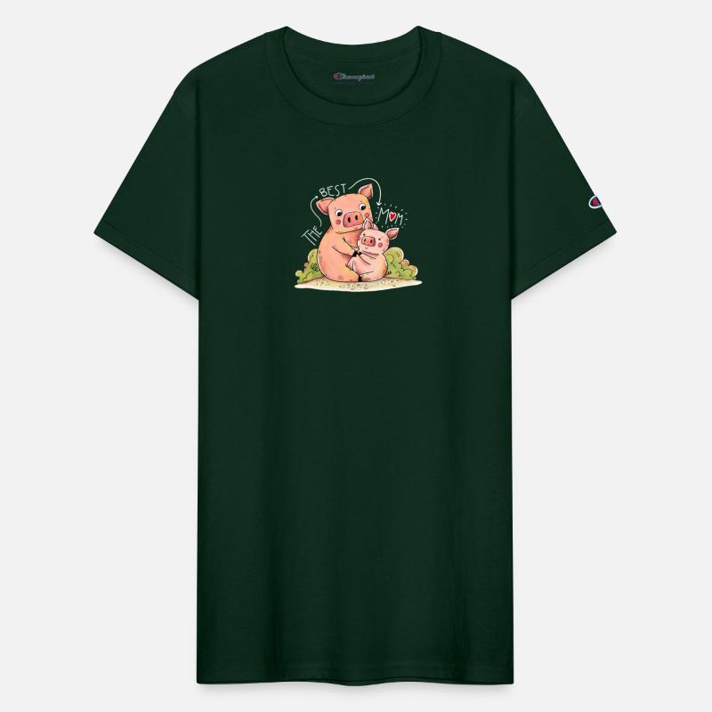 Mama Piggy and Baby Pig Cute Mothers Day Design
