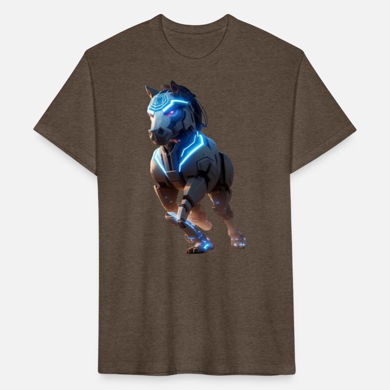 Mechanical horse in running pose digital art